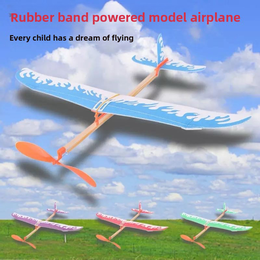 Kids Toys Kit - DIY Gummiband-Flugzeuge Angetriebenes Segelflugzeug-Set Flugspiele für