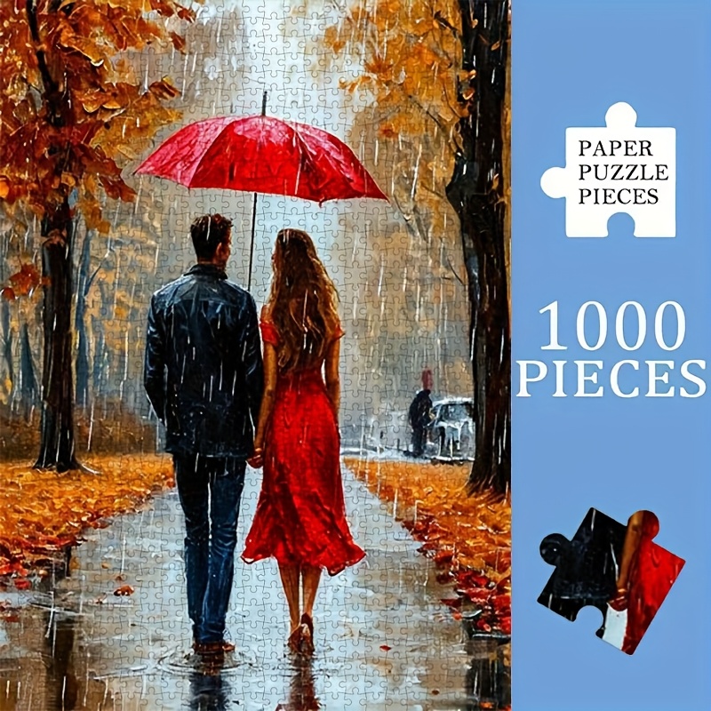 Kids Toys Under 500 - 500-teiliges Puzzle, Paar unter rotem Regenschirm,