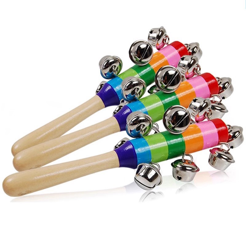 Kids Toys Xylophone - 5PCS Holz Jingle Hand Glocken Regenbogen