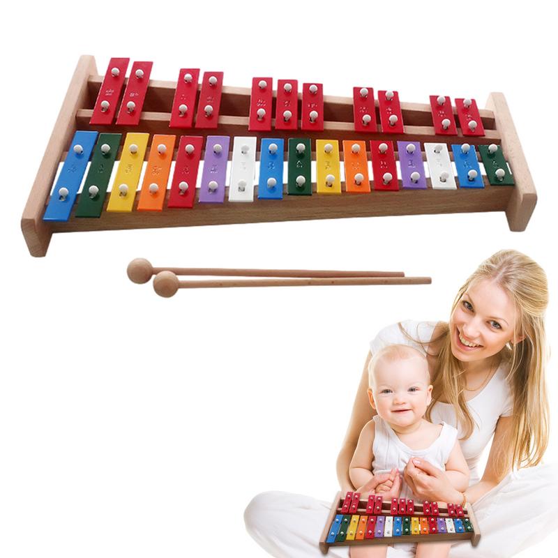 Kids Toys Xylophone - 27-Noten-Xylophon-Handglocke, bunte Percussion, Baby-Lernspielzeug, Kinder, musikalisches