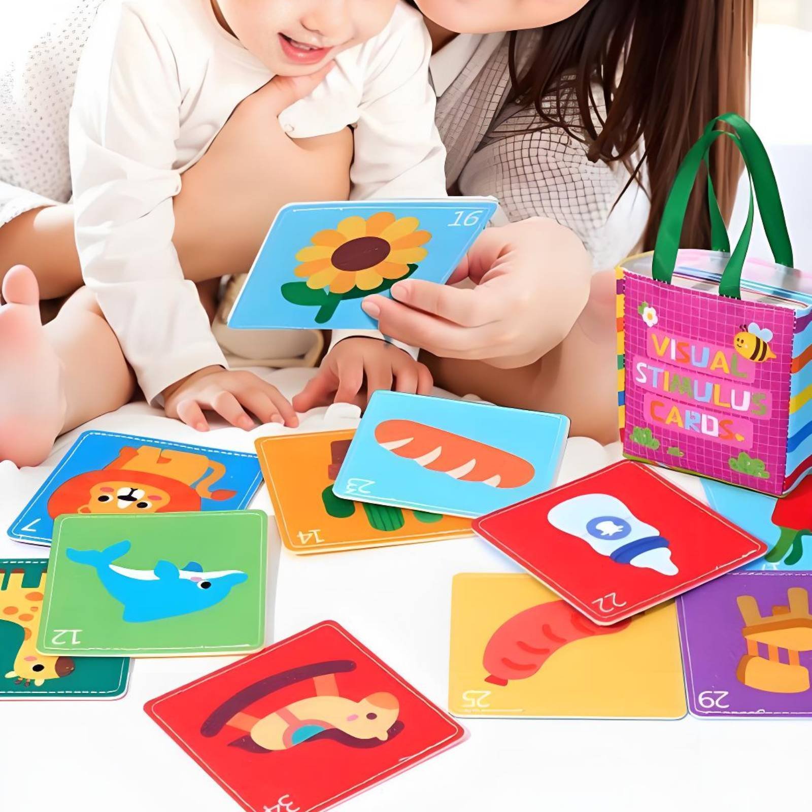 Educational Flash Card - Frühkindliche Bildungskarten 0-36 Monate Visuelle Stimulationskarten