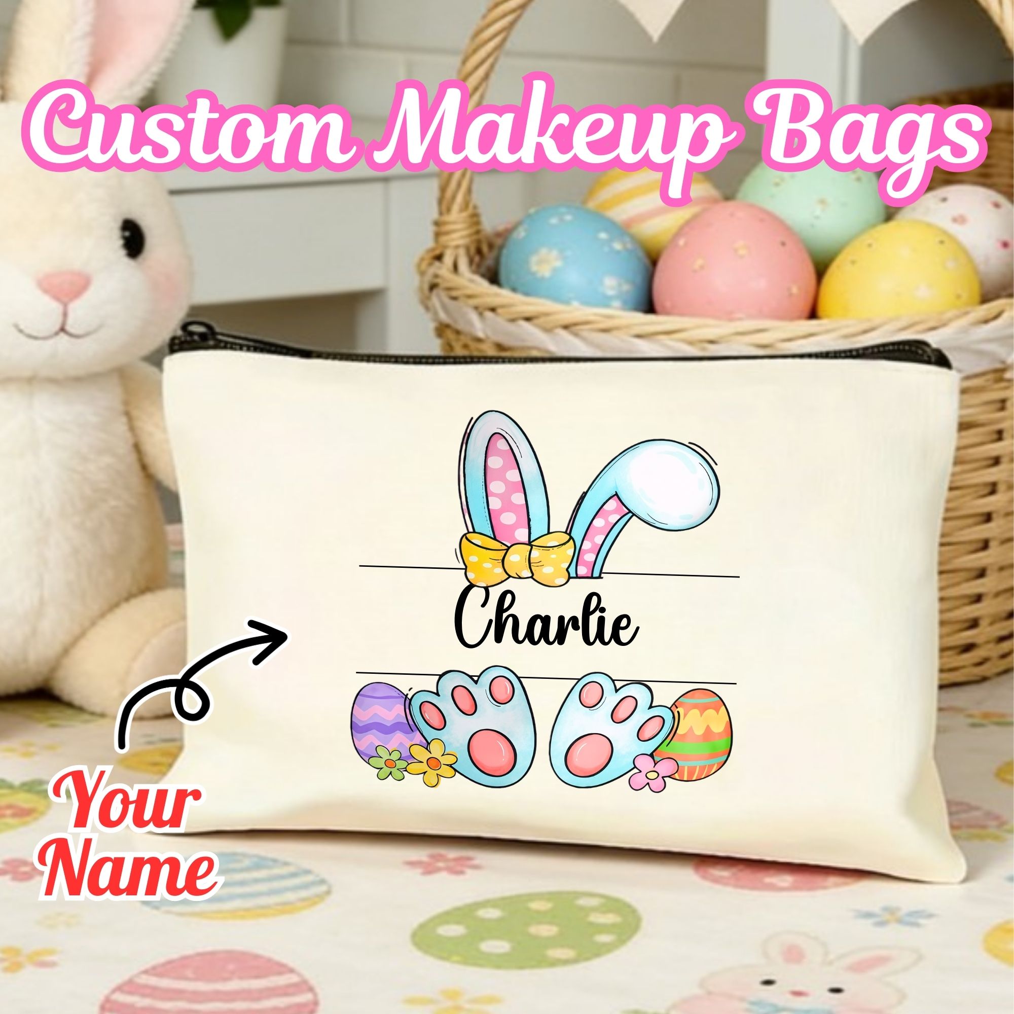 Kids Toys Logo - Personalisierte Make-up-Tasche mit Namen und Firmenlogo,