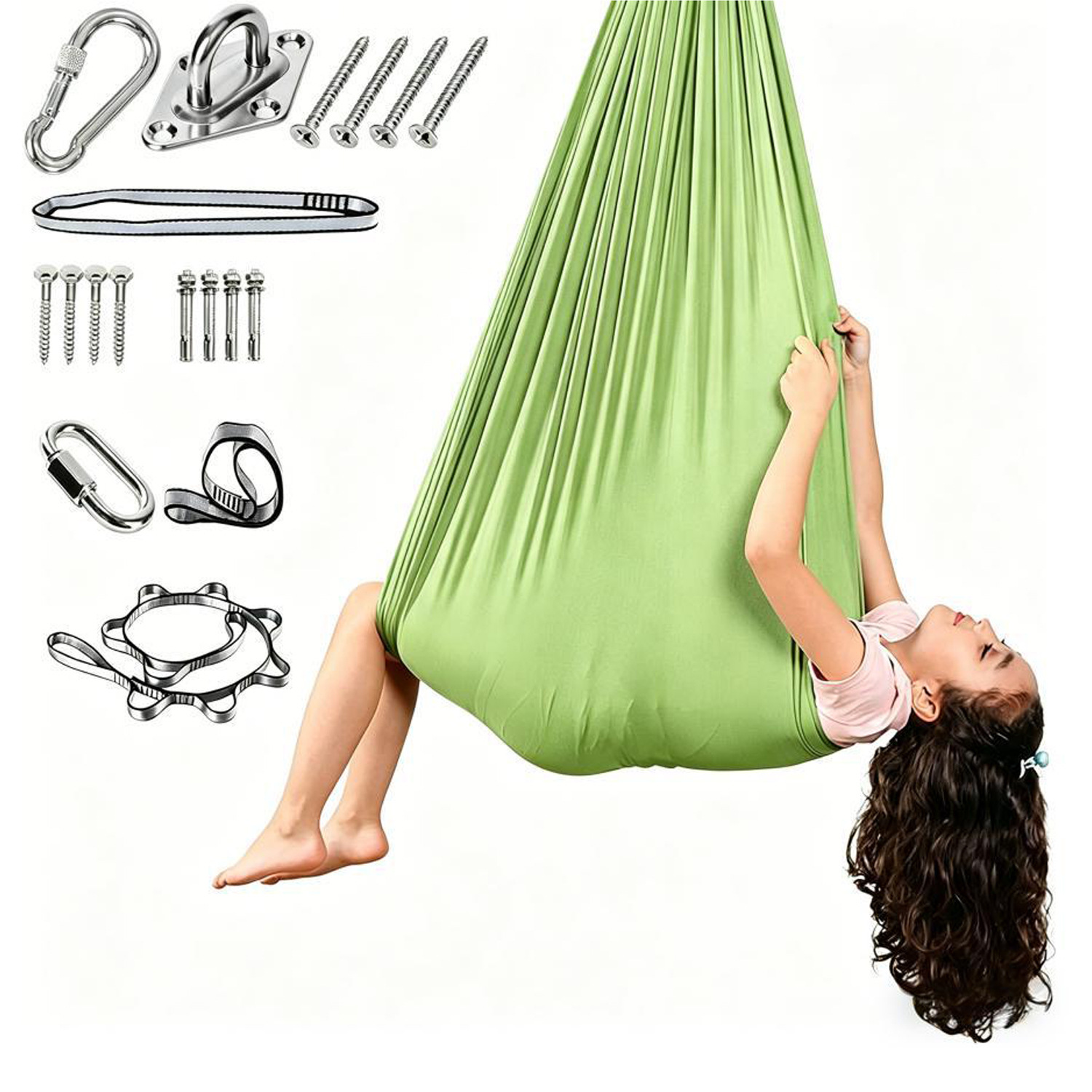 Kids Yoga Toys - Kinder-Schaukelset: Therapie-Hängematte, Sensorischer Autismus-Stuhl, Tragbare Indoor-Yoga-Schaukel