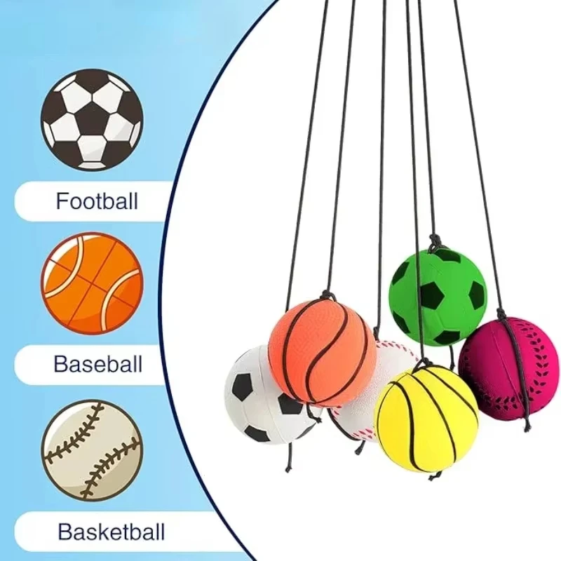 Kids Yoga Toys - Elastischer Rückprall-Schwammball mit Nylonschnur für Spiele