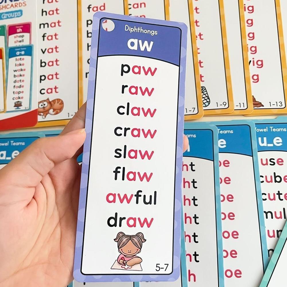 Educational Flash Card - 117 Gruppen von Phonics-Lernkarten für Kinder,