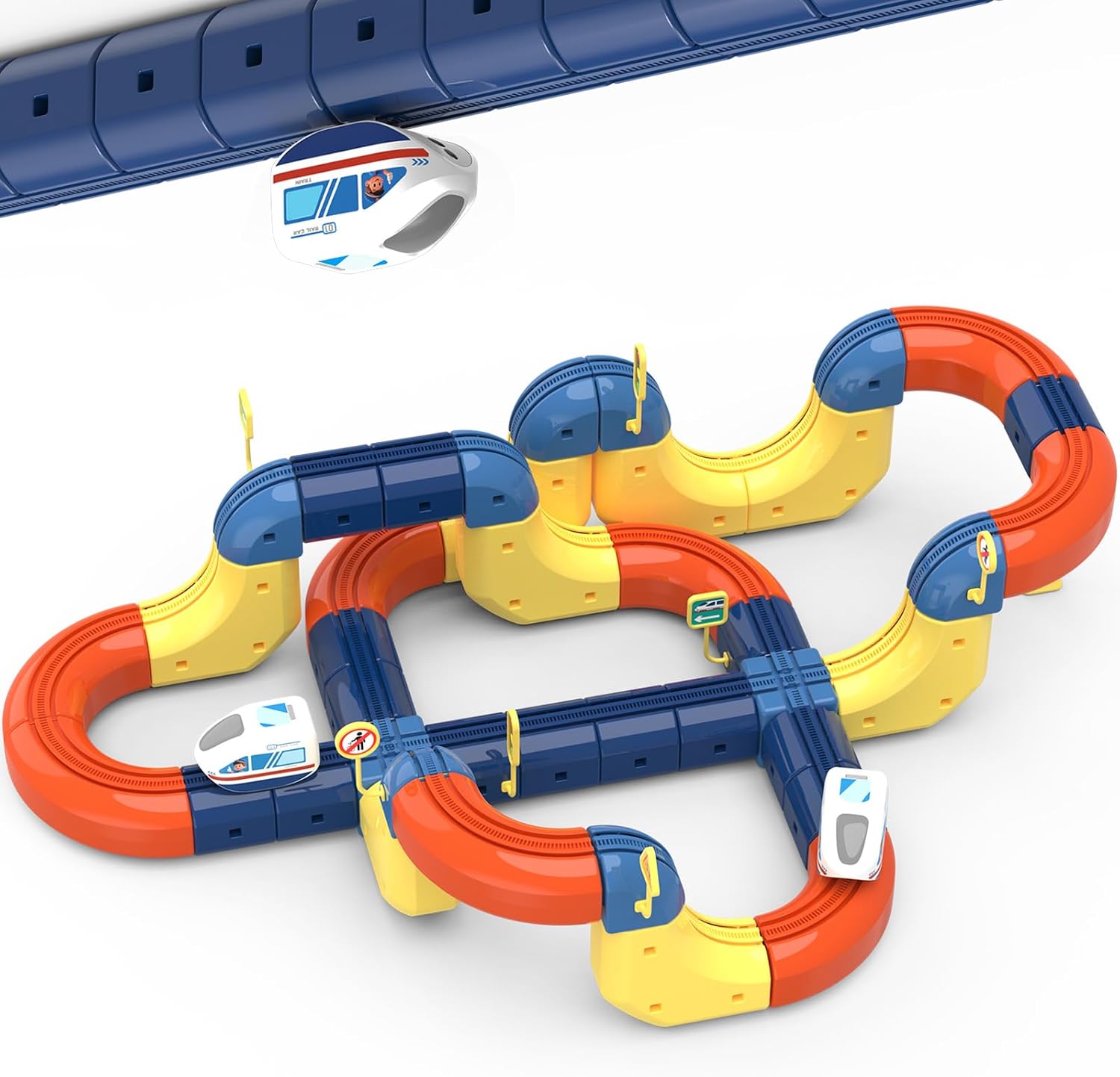 Toy Train Track Set - 3D Magische Flexible Rennstrecken Elektrische Eisenbahn-Set