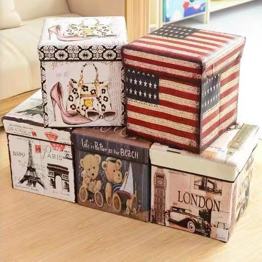 Kids Toys Vintage - Vintage bedruckte faltbare Aufbewahrung sbox mit