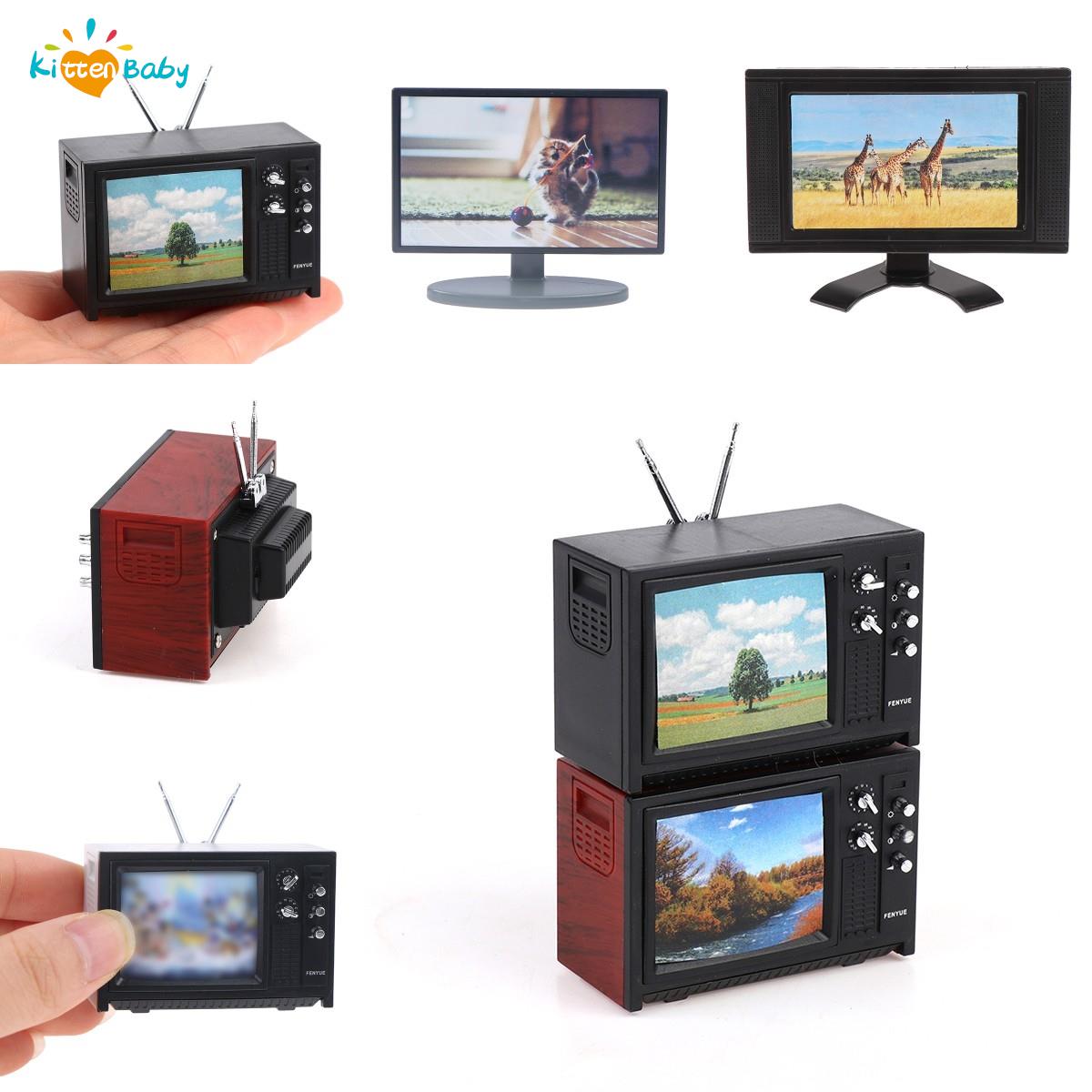 Kids Toys Vintage - 1pc 1/12 Puppenhaus Mini Fernsehen Kinder