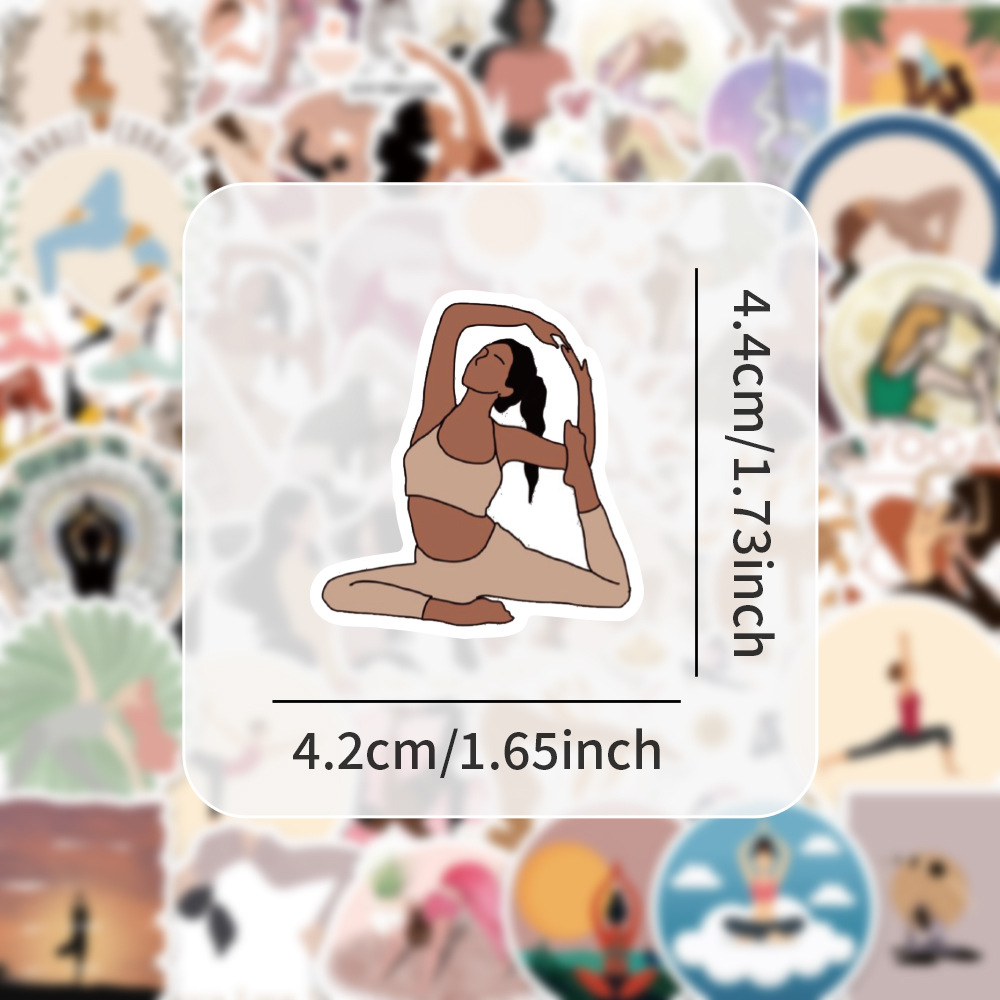 Kids Yoga Toys - 60 Stück Ästhetische Yoga-Aufkleber Boho Pilates