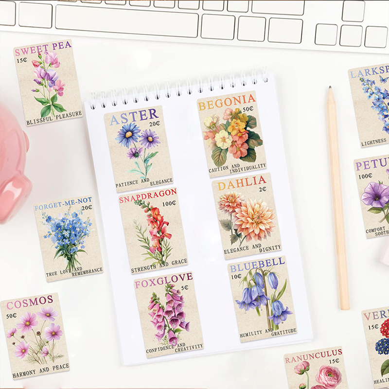 50PCS Vintage Blume Briefmarke – Kids Toys Vintage Bewertung und Preis