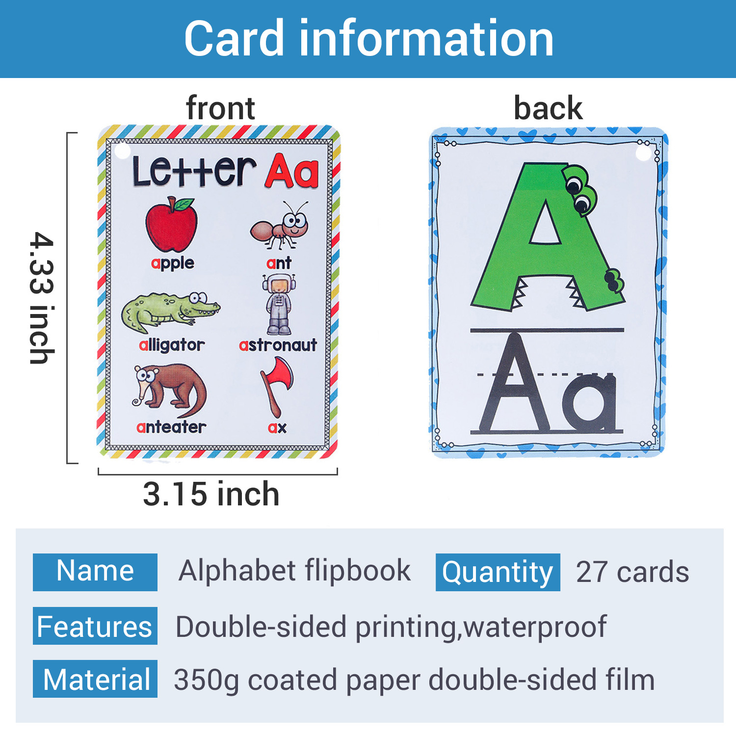 Bview Art Englisch 26-Buchstab – Educational Flash Card Bewertung und Preis