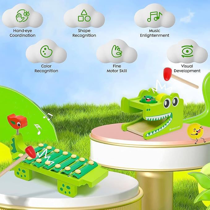 Montessori Holz-Krokodil-Xylop – Kids Toys Xylophone Bewertung und Preis